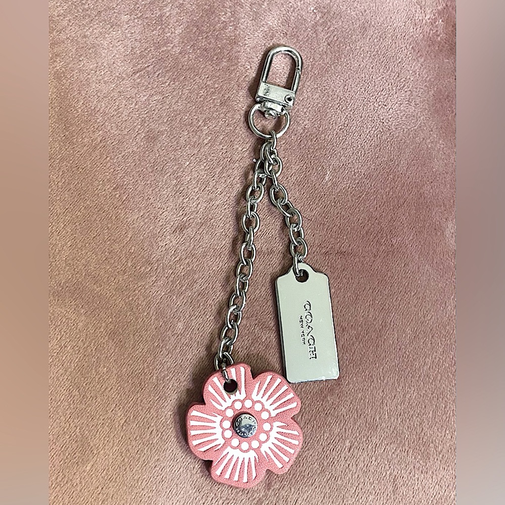 Authentic Pink and Silver hardware Coach charm